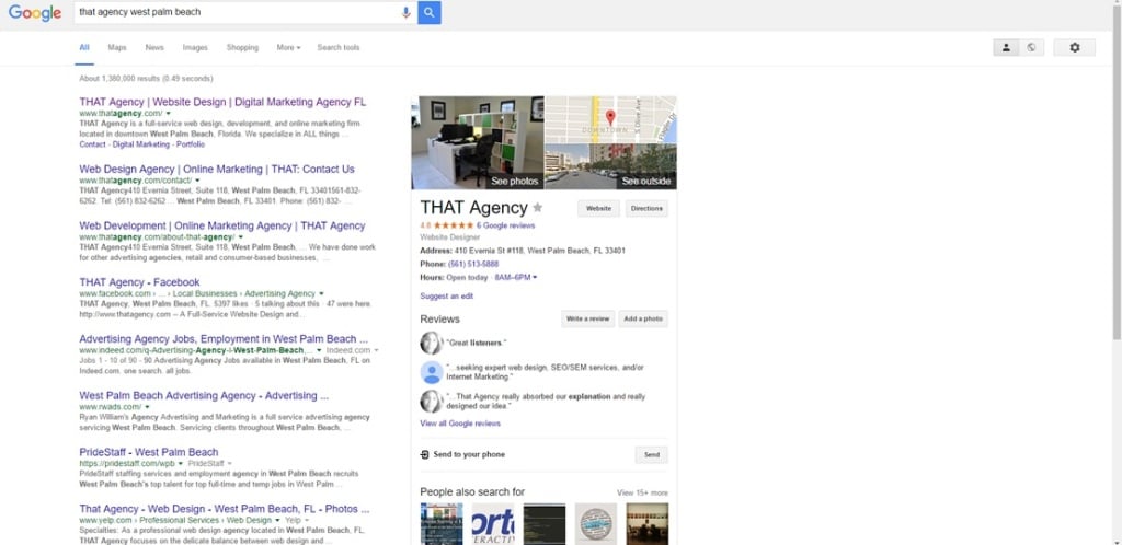THAT Agency Knowledge Graph in SERPs New Knowledge Graph SERPs | THAT Agency WPB